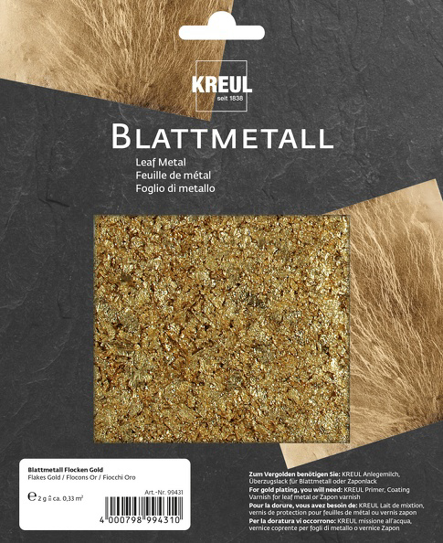 4000798994310 - Blattmetall gold flocken 2 g Künstlerfarben - Kreul