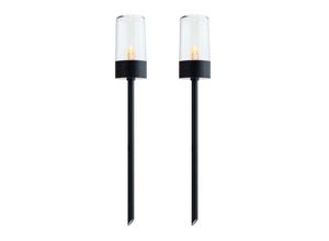 4000870480526 - Led Solar Erdspießleuchte Sunshine Happiness in Schwarz 2x 01W 16lm IP44 - Schwarz - Pauleen