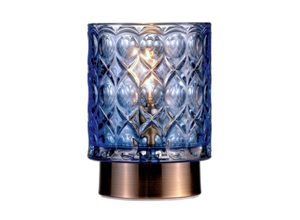 4000870482421 - Led Tischleuchte Chic Glamour in Blau und Messing-gebürstet 04W 15lm - Blau - Pauleen