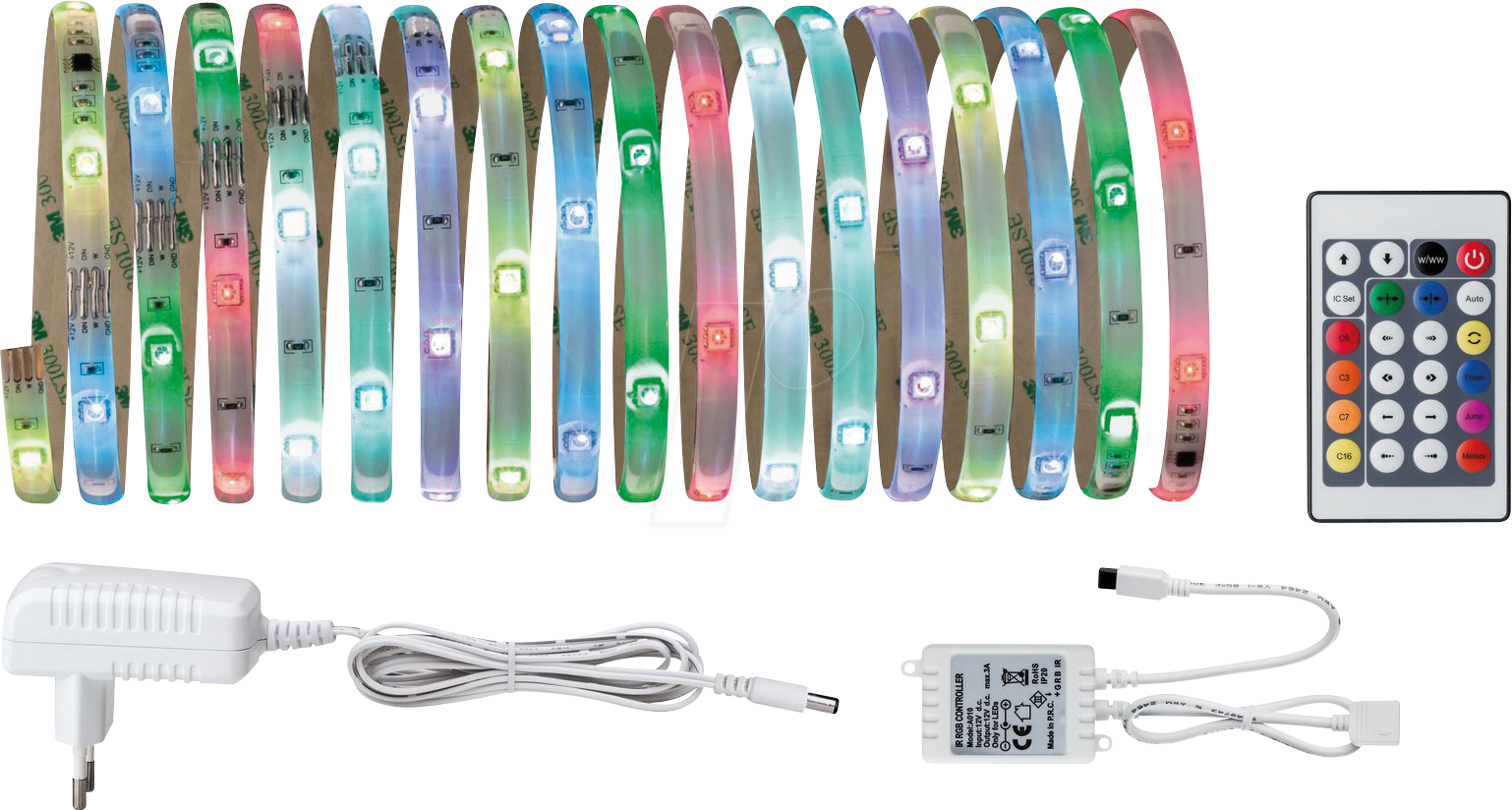 4000870704806 - Function Digital led Stripe Set 5m rgb 70480 LED-Streifen mit Stecker 12 v 5 m rgb 1 St - Paulmann