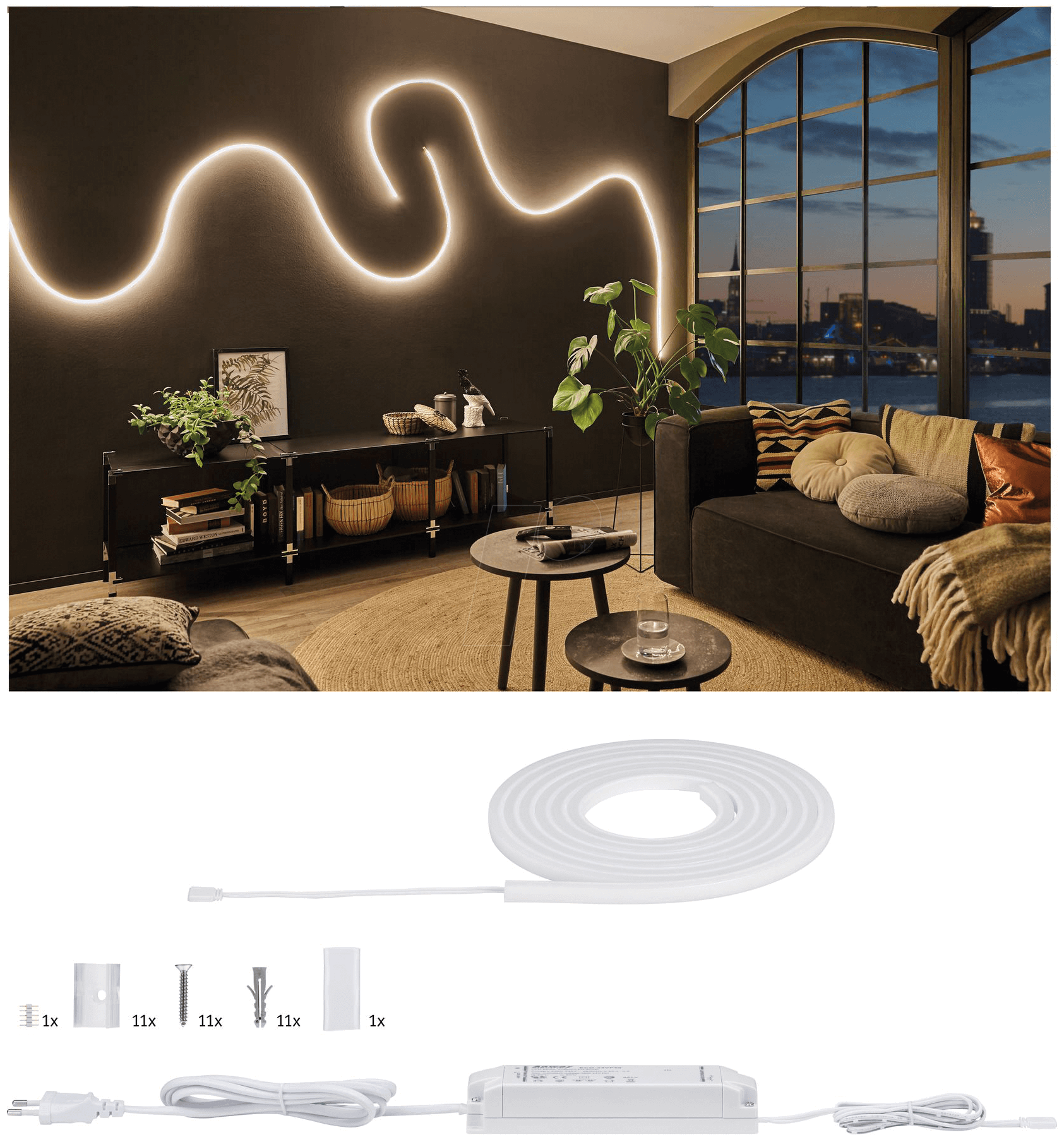 4000870709634 - LED-Streifen PAULMANN MaxLED Flow Basisset 3m Warmweiß 37W Lichterketten Gr x Gesamtlänge 3 m weiß LED Stripe Stripes Streifen Lichterketten 4000870709634 - LED-Streifen PAULMANN MaxLED Flow Basisset 3m Warmweiß 37W Lichterketten Gr x Gesamtlänge 3 m weiß LED Stripe Stripes Streifen Lichterketten