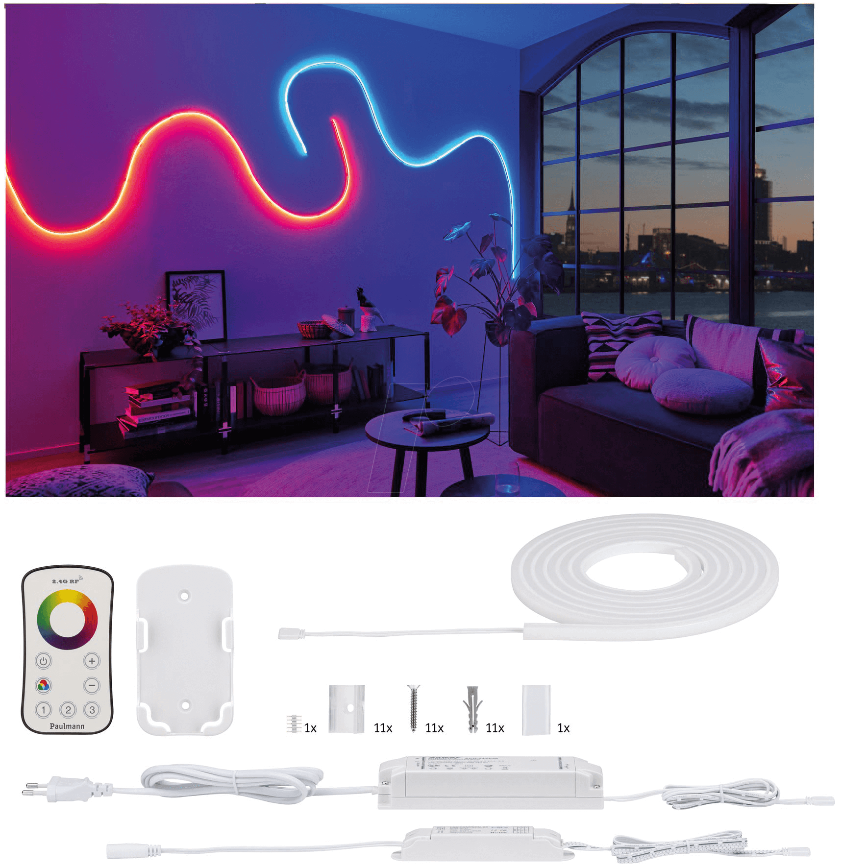 4000870709665 - LED-Streifen PAULMANN MaxLED Flow RGB Basic Set 3m Lichterketten Gr x Gesamtlänge 3 m weiß LED Stripe Stripes Streifen Lichterketten 4000870709665 - LED-Streifen PAULMANN MaxLED Flow RGB Basic Set 3m Lichterketten Gr x Gesamtlänge 3 m weiß LED Stripe Stripes Streifen Lichterketten