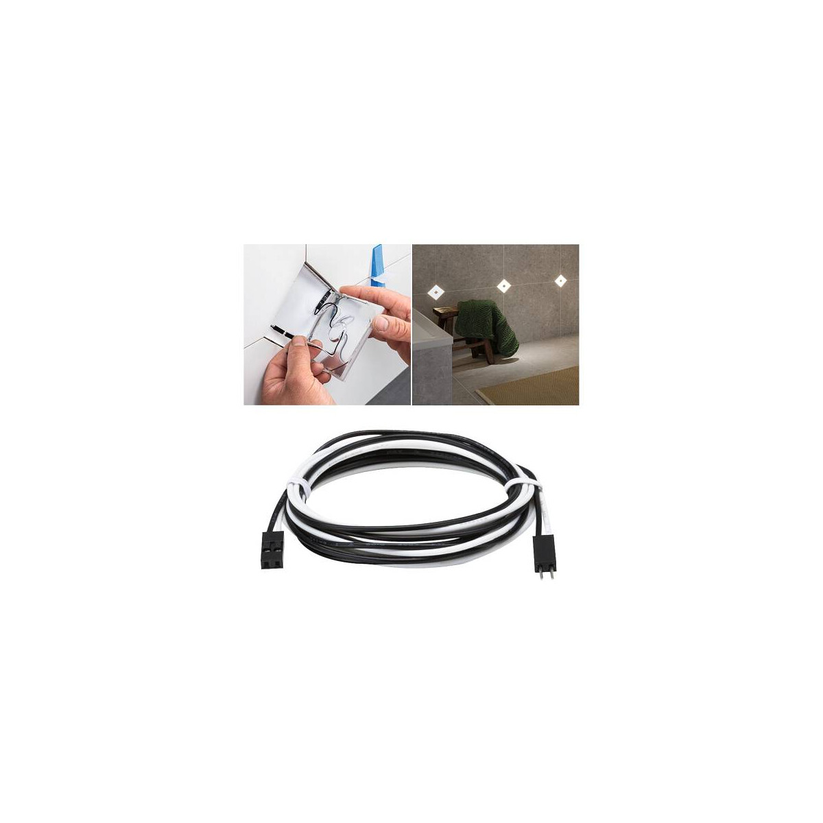 4000870784174 - 78417 LumiTiles Kabel für 2700K Basisset 13m 12V max12W Schwarz Kunststoff - Paulmann