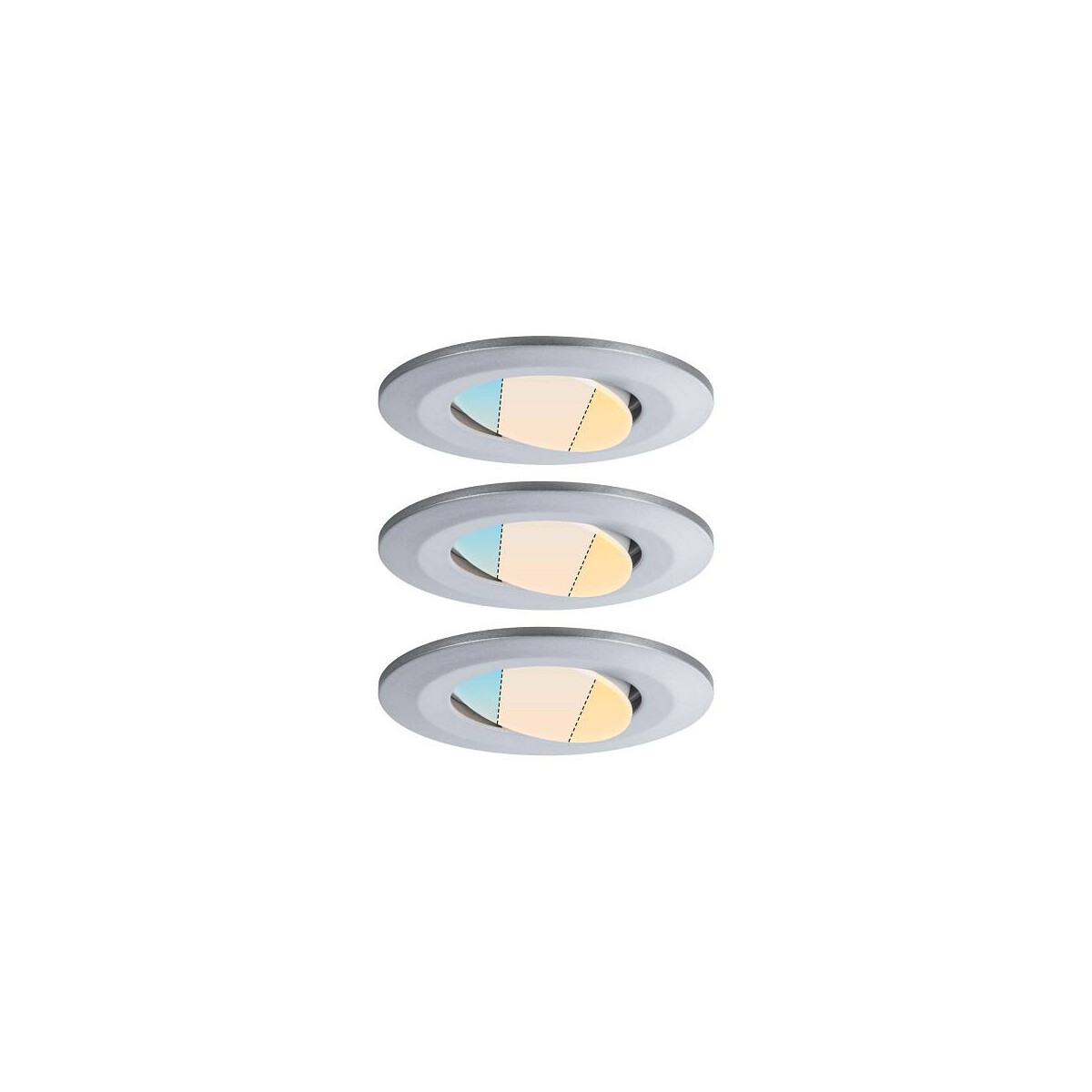 4000870930953 - HomeSpa LED Einbauleuchte Calla 3er-Set schwenkbar IP65 rund 90mm 30° 3x5W 3x400lm 230V White Switch Chrom matt