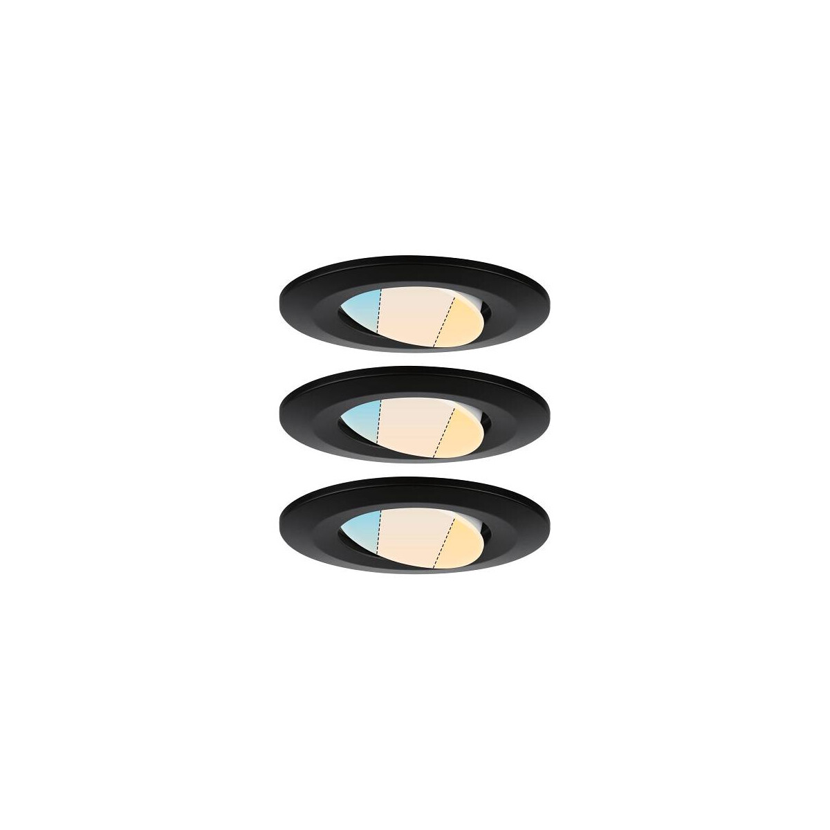 4000870930960 - 93096 HomeSpa led Einbauleuchte Calla 3er-Set schwenkbar IP65 90mm 30° 3x5W 3x400lm 230V 3000K Schwarz matt - Paulmann