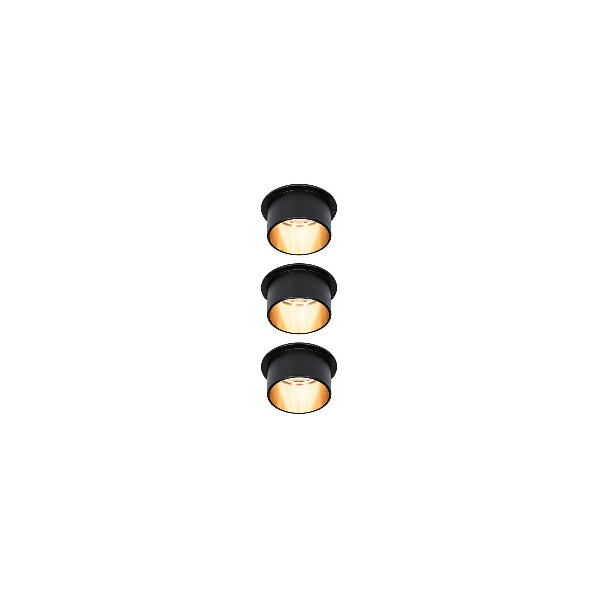 4000870933794 - LED Einbauleuchte 3-Step-Dim Gil Coin Basisset IP44 rund 68mm Coin 3x6W 3x470lm 230V dimmbar 2700K Schwarz matt Gold