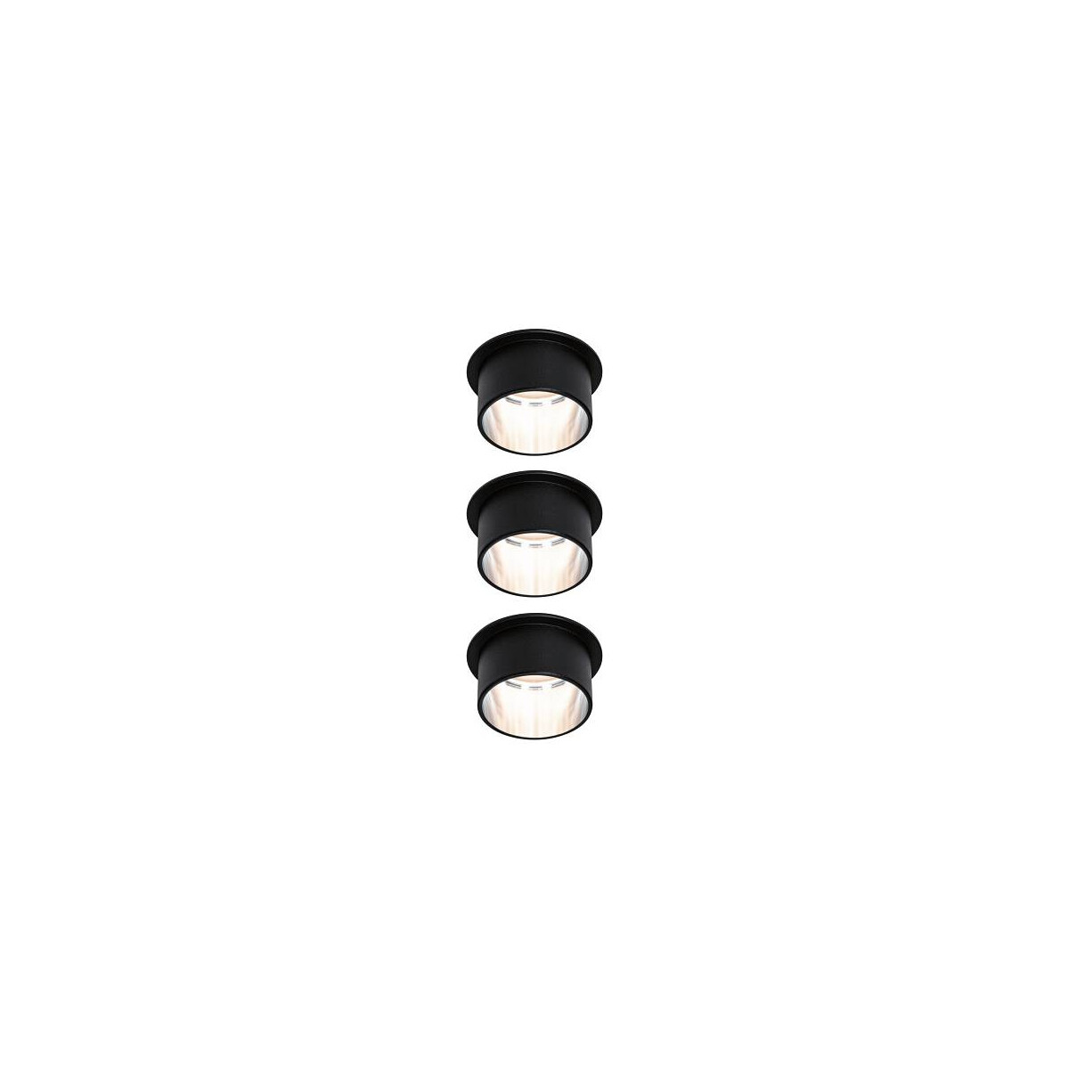 4000870933831 - LED Einbauleuchte 3-Step-Dim Gil Coin Basisset IP44 rund 68mm Coin 3x6W 3x470lm 230V dimmbar 2700K Schwarz matt Eisen gebürstet