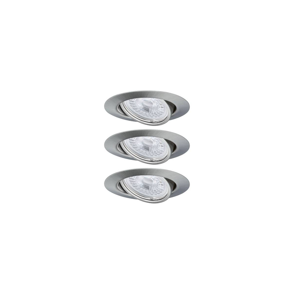 4000870934241 - LED Einbauleuchte 3-Step-Dim Base Basisset schwenkbar rund 90mm 20° GU10 3x5W 3x350lm 230V dimmbar 3000K Eisen gebürstet