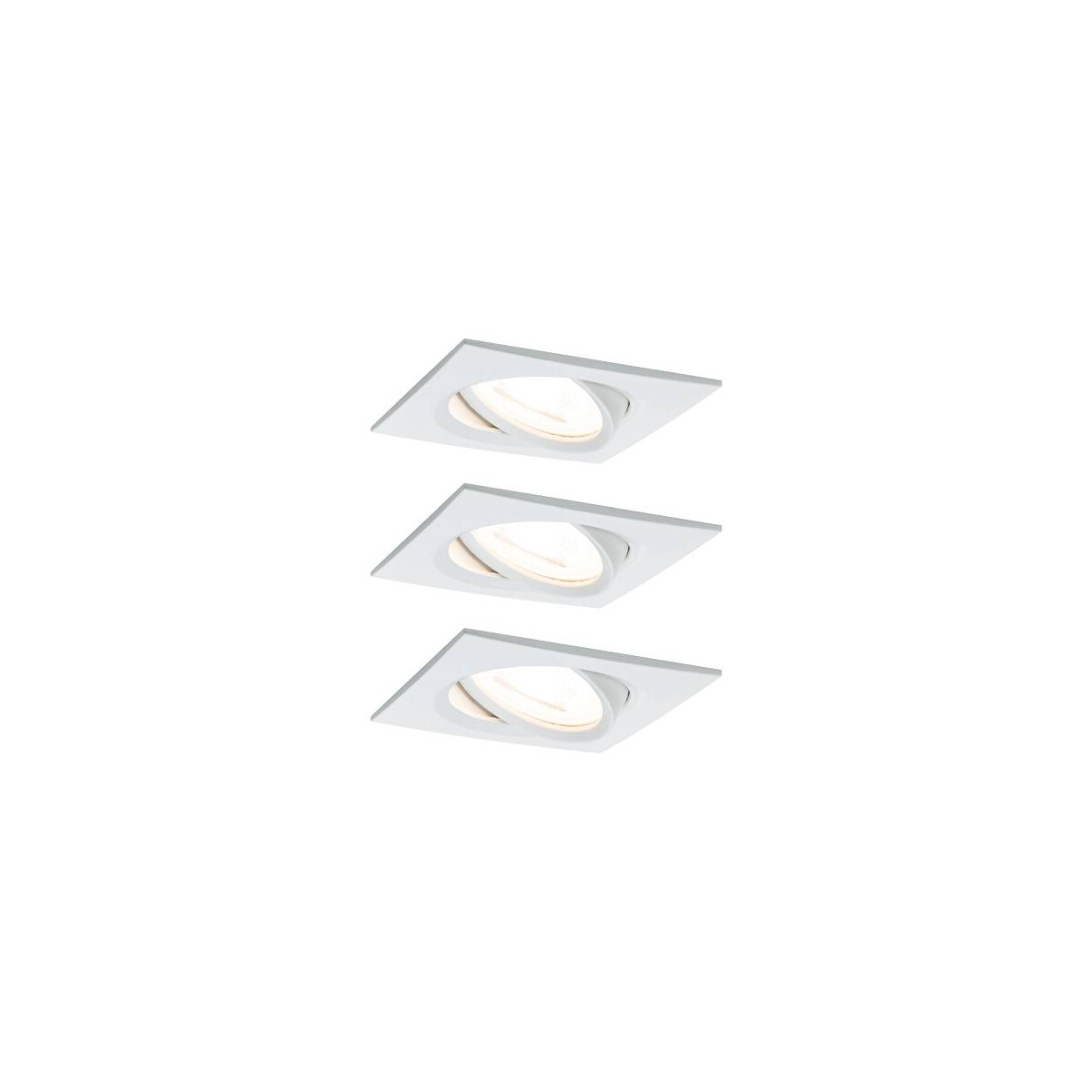 4000870934364 - LED Einbauleuchte Nova Basisset schwenkbar eckig 84x84mm 50° GU10 3x65W 3x460lm 230V 2700K Weiß matt