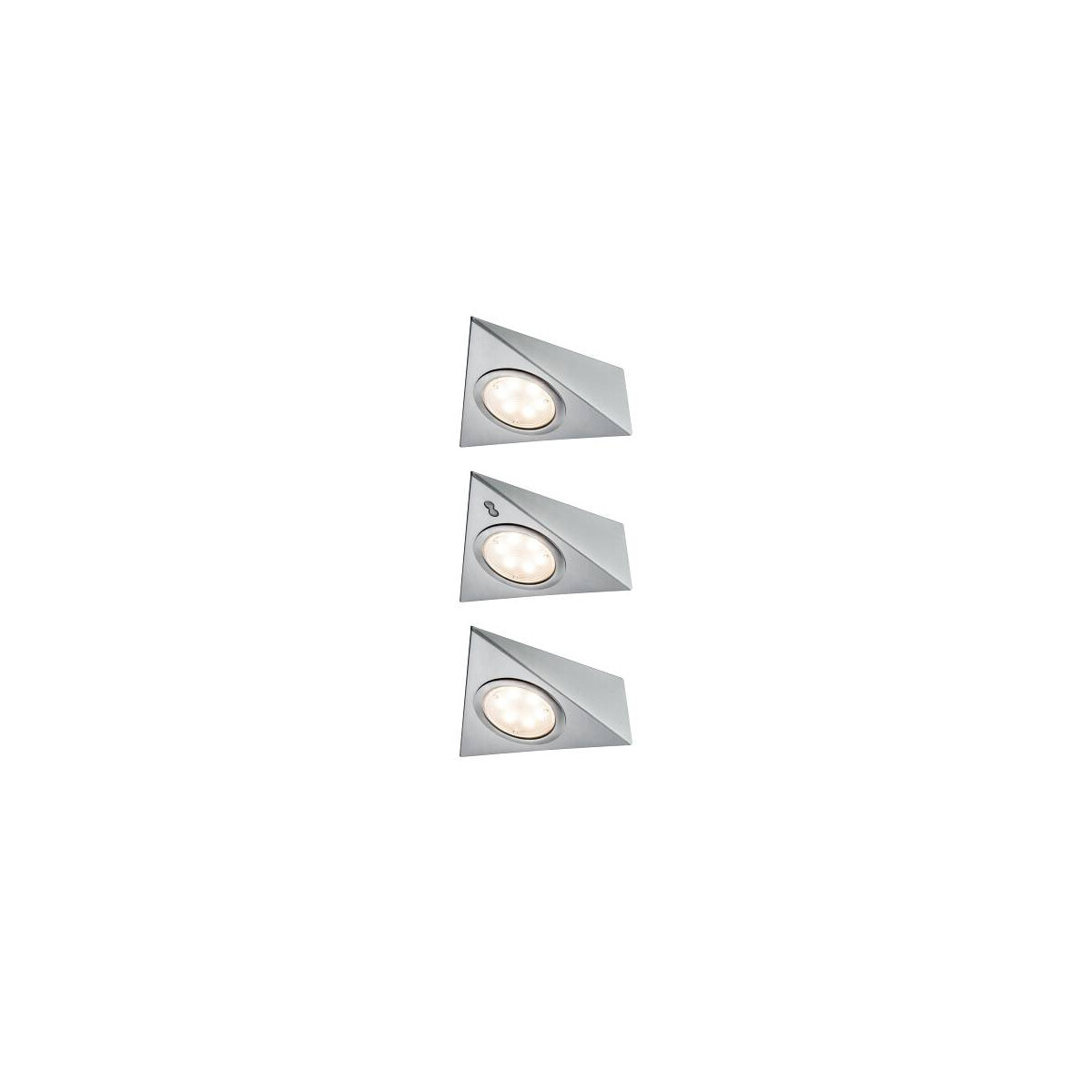 4000870935729 - LED Unterschrankleuchte Dreieck 3x28W 140x110mm 3x170lm 230 12V eckig Eisen gebürstet 4000870935729 - LED Unterschrankleuchte Dreieck 3x28W 140x110mm 3x170lm 230 12V eckig Eisen gebürstet