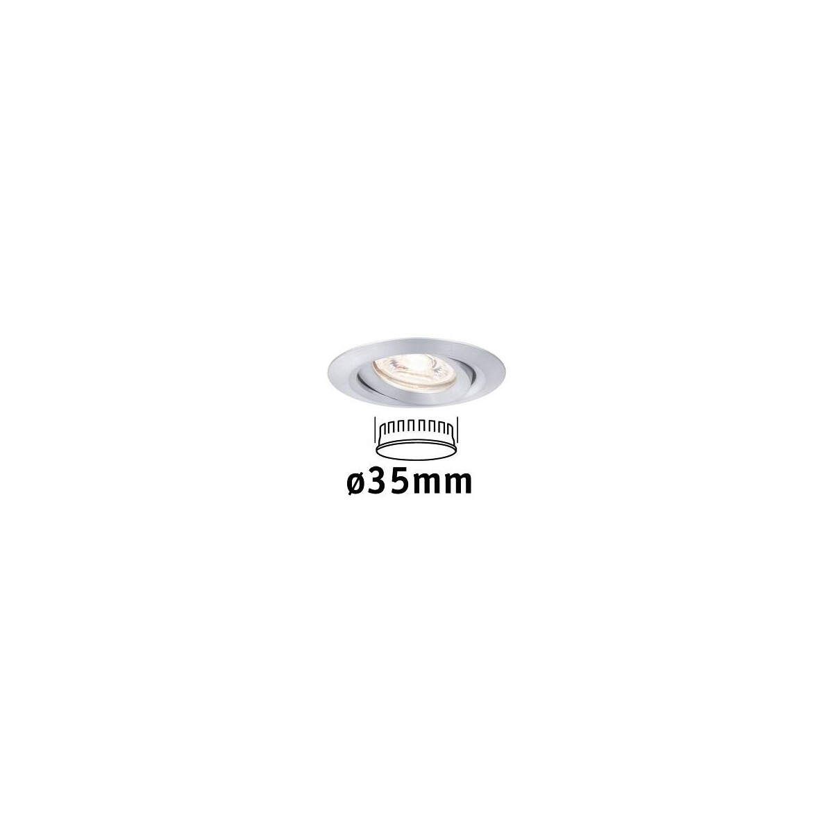 4000870942963 - LED Einbauleuchte Nova Mini Coin Einzelleuchte schwenkbar rund 66mm 15° Coin 4W 310lm 230V 2700K Alu gedreht