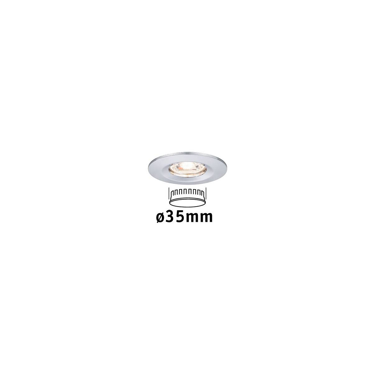 4000870943021 - LED Einbauleuchte Nova Mini Coin Einzelleuchte starr IP44 rund 65mm Coin 4W 310lm 230V 2700K Chrom