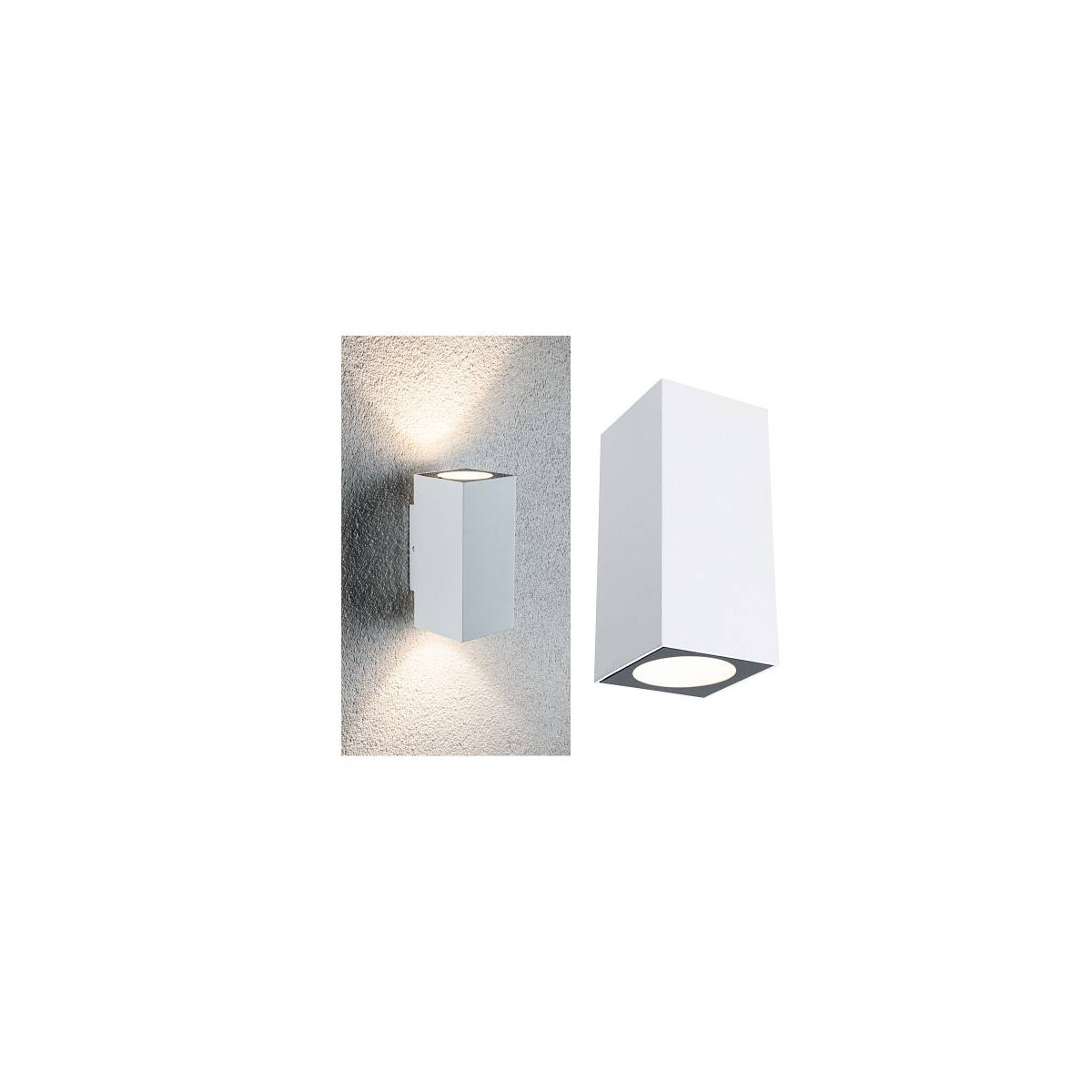 4000870943304 - LED Außenwandleuchte Flame IP44 eckig 58x75mm 3000K 2x35W 2x260lm 230V Weiß Aluminium