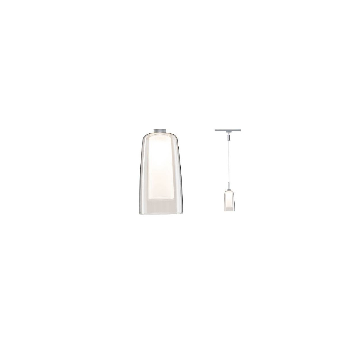 4000870949986 - URail led Pendulum Arido ii 1x5W GU10 Klar Satin Glas 94998 - Chrom-Matt Klar Satin - Paulmann