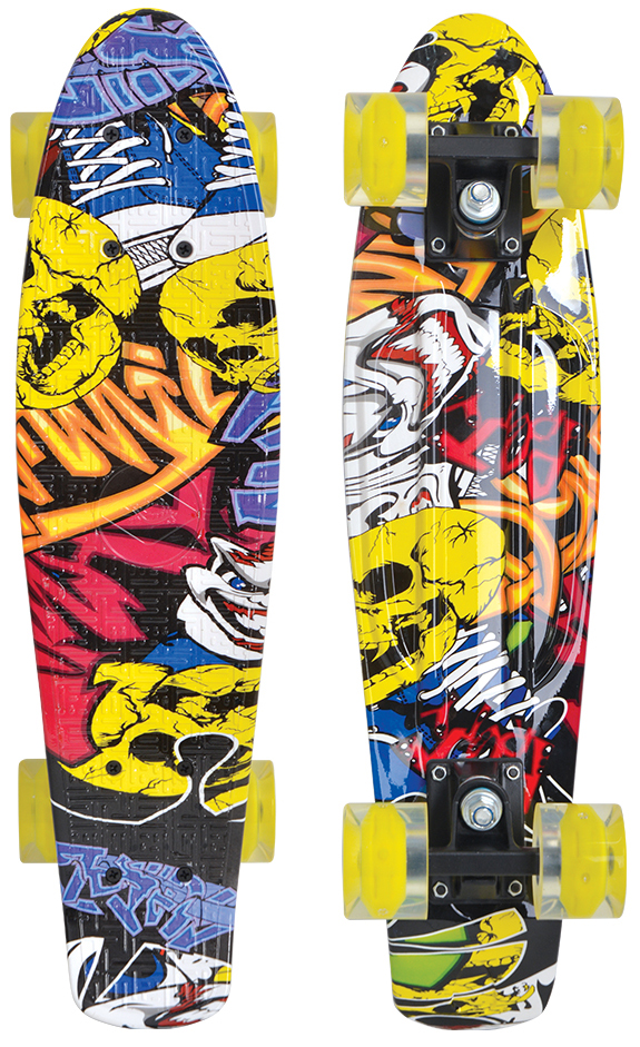 4000885107821 - Schildkröt Funsports Retro Skateboard Free Spirit 22 Party (Bunt one size) Waveboards