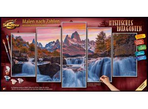 4000887949139 - Malen nach Zahlen SCHIPPER Meisterklasse Polyptychon - Mystisches Patagonien bunt Malvorlagen KinderB26cm H48cm Made in Germany B26cm H48cm