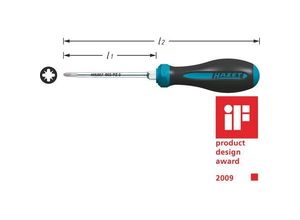4000896145072 - HAZET 802-PZ2 Werkstatt Kreuzschlitz-Schraubendreher PZ 2 Klingenlänge 100 mm DIN ISO 8764-1 DIN ISO 8764-2