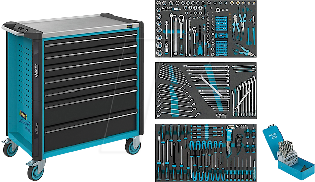 4000896215201 - HAZET Werkstattwagen Assistent 179NXL mit Werkzeugsortiment 265 7 - 179NXL-7 265