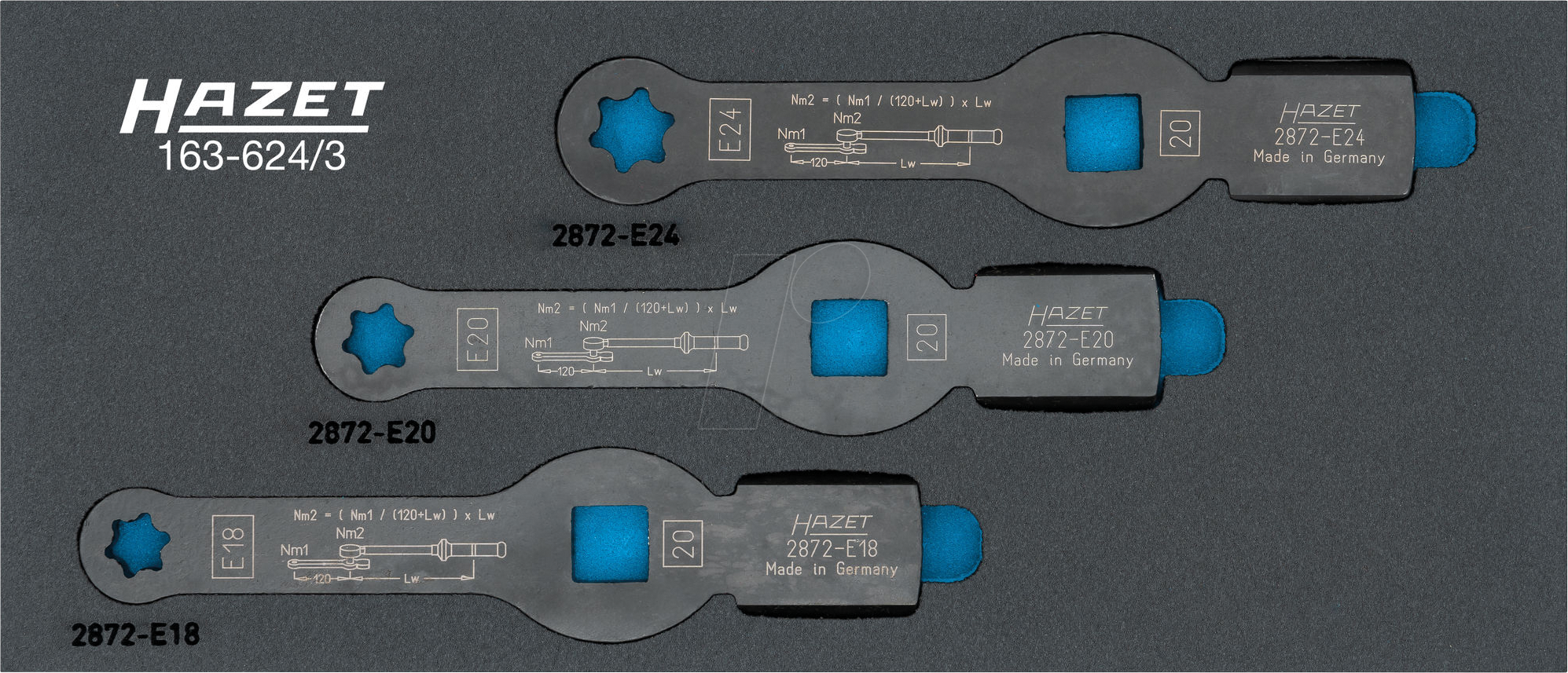 4000896269044 - HZ 163-624 3 - Schlag-Ringschlüsselsatz 163-624 3 3-teilig  E18 - E24