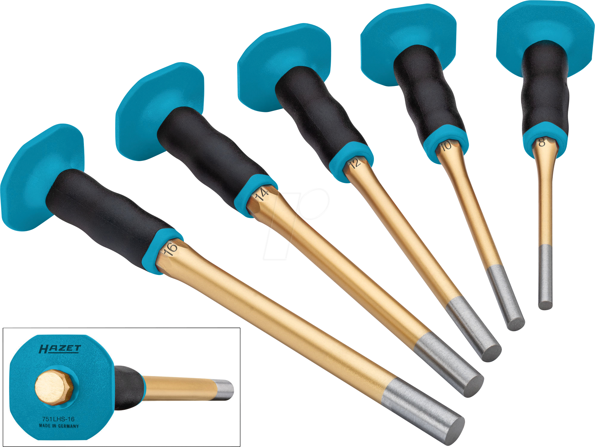4000896269440 - HZ 751LHS 5-1 - Splinttreiber Satz mit Handschutz 5-teilig