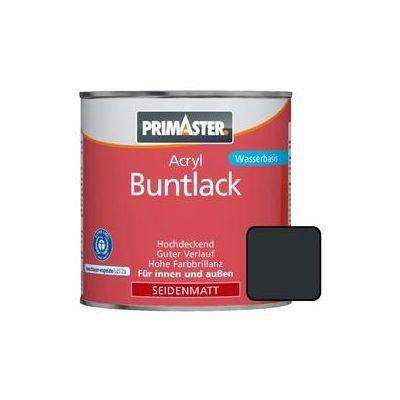 4001044128763 - Acryl Buntlack 750ml Anthrazitgrau Seidenmatt Wetterfest Holz & Metall - Primaster