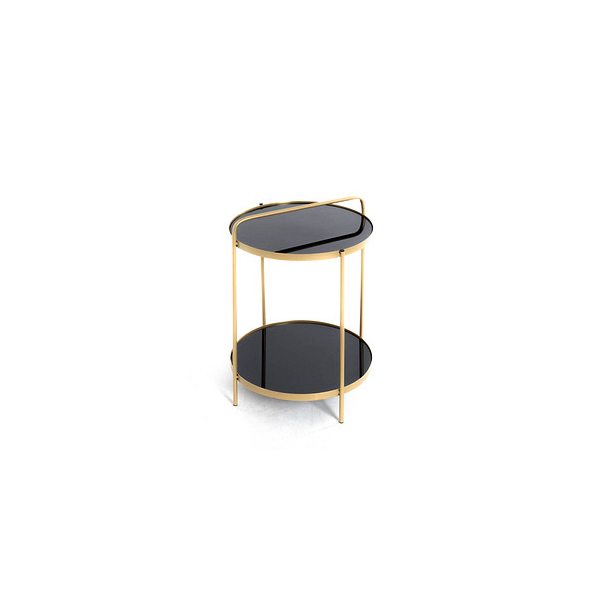 4001070222954 - Beistelltisch Glas schwarz gold 380 x 380 x 510 cm 4001070222954 HAKU Möbel