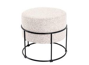 4001070225535 - Hocker HAKU gepolstert B 480 x T 480 x H 430 mm Stoff und Stahl cremebeige-schwarz