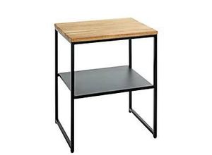 4001070373373 - Beistelltisch Stahlrohr pulverbeschichtet Eiche geölt B 450 x T 350 x H 600 mm schwarz Eiche