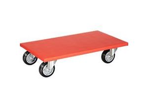 4001073076509 - Transportroller MM 1692 bis 400 kg Anti-Rutsch-Belag Soft-Räder L 600 x B 350 mm FSC®-Multiplexplatte rot