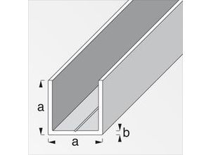 4001116214103 - Quadrat-U-Profil 235 x 235 x 1000 mm Aluminium Aluminiumprofil u Schiene - Alfer