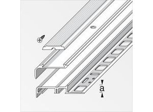 4001116777103 - Komplett-Set 1 m 8 mm Aluminium eloxiert silber schwarz Treppenprofile - Alfer