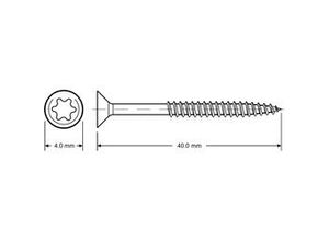 4001221603182 - Spanplattenschrauben 40 x 40 mm TX20 - 175 Stück Spanplattenschrauben