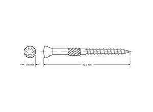 4001221603328 - Primaster Terrassenschrauben 50 x 80 mm TX25 - 300 Stück