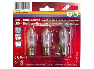 4001233913231 - LED-Riffelkerzenset 3x02W E10 kl wws - weiß - Hellum