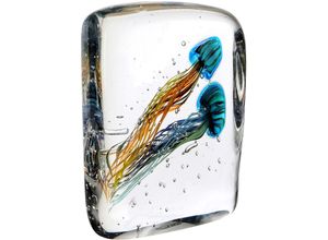 4001250277408 - Dekoobjekt CASABLANCA BY GILDE Briefbeschwerer Qualle Funny Medusa 2 blau  klar  orange H 22 cm blau klar orange B16cm H22cm T7cm Glas Dekofiguren