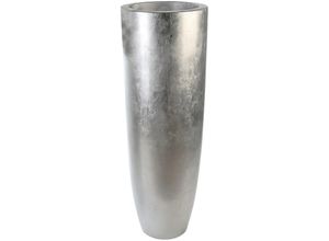 4001250793601 - Übertopf GILDE Konus silber silber (silberfarben) Pflanzgefäße B H T 36cm x 92cm x 36cm Fiberglas silberfarben B36cm H92cm T36cm