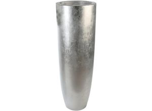 4001250793618 - Übertopf GILDE Konus silber silber (silberfarben) B40cm H115cm T40cm Fiberglas Pflanzgefäße silberfarben