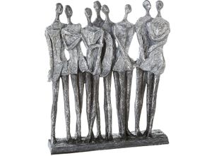 4001250794974 - Dekofigur CASABLANCA BY GILDE Skulptur Mädelsabend antik silber Dekofiguren Gr B H T 28 cm x 34 cm x 7 cm silberfarben Deko-Objekte Dekoobjekt Höhe 34 cm antikfinish mit Spruchanhänger Wohnzimmer