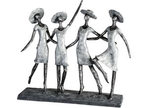 4001250798941 - Dekofigur CASABLANCA BY GILDE Skulptur 4 Ladys antik silber Dekofiguren Gr B H T 37 cm x 34 cm x 9 cm silberfarben Deko-Objekte Dekoobjekt Höhe 34 antikfinish mit Spruchanhänger Wohnzimmer