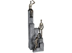 4001250799023 - Dekofigur CASABLANCA BY GILDE Skulptur Climbing bronzefarben grau Dekofiguren Gr B H T 10 cm x 39 cm x 11 cm orange (bronzefarben grau) Deko-Objekte bronzefarbengrau Polyresin