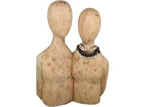 4001250812272 - Dekofigur CASABLANCA BY GILDE Skulptur Pair natur Dekofiguren Gr B H T 27 cm x 37 cm x 9 cm beige (natur) Deko-Objekte Dekoobjekt aus Holz Höhe 37 cm Wohnzimmer