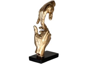 4001250892281 - Dekofigur CASABLANCA BY GILDE Skulptur Two Hands gold schwarz Dekofiguren Gr B H T 14 cm x 29 cm x 8 cm goldfarben (goldfarben schwarz) Deko-Objekte Dekoobjekt Höhe 29 Hände mit Spruchanhänger Wohnzimmer