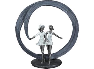 4001250893820 - Dekofigur CASABLANCA BY GILDE Skulptur More than friends grau silber grau Dekofiguren B H T 32cm x 33cm x 10cm Polyresin grau B32cm H33cm T10cm