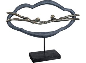 4001250893837 - Dekofigur CASABLANCA BY GILDE Skulptur Love is in the air grau Dekofiguren Gr B H T 41 cm x 32 cm x 10 cm grau Deko-Objekte