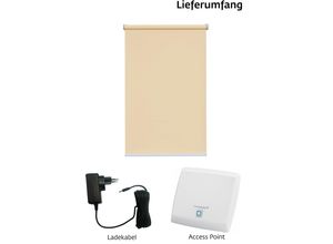 4001442300624 - Elektrisches Rollo San Diego Rollos Gr 180 cm stufenlos positionierbar Rollo Ladekabel und Access Point 100 cm beige (sand weiß) Verdunklungsrollo Verdunkelungsrollos Rollo