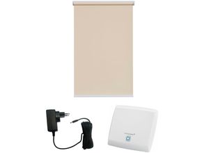 4001442311651 - Elektrisches Rollo Los Angeles Rollos Gr 180 cm stufenlos positionierbar Rollo Ladekabel und Access Point 70 cm beige (creme weiß) Verdunkelungsrollos mit Motor und Akku Smart Home steuerbar Alexa Google Homatic IP