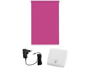 4001442311804 - Elektrisches Rollo Los Angeles Rollos Gr 180 cm stufenlos positionierbar Rollo Ladekabel und Access Point 70 cm pink (magenta weiß) Verdunkelungsrollos mit Motor und Akku Smart Home steuerbar Alexa Google Homatic IP