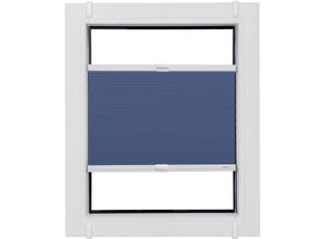 4001442416653 - Plissee Start-up Style Honeycomb blau (dunkelblau silberfarben silberfarben) Plissees 135cm zweiseitig verschiebbar 90cm Obermaterial 100% Polyester verspannt mit Simply-Fix Klemmträger Wabenplissee nach Maß B90cm H135cm