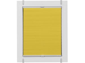 4001442424603 - Plissee Start-up Style Honeycomb gelb (senf weiß weiß) Plissees 145cm zweiseitig verschiebbar 100cm Obermaterial 100% Polyester verspannt mit Simply-Fix Klemmträger Wabenplissee nach Maß B100cm H145cm