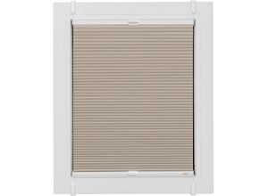 4001442425457 - Plissee SUNLINES beige (sand silberfarben) Plissees 205cm 35cm Obermaterial 100% Polyester verspannt mit Simply-Fix Klemmträger Wabenplissee B35cm H205cm